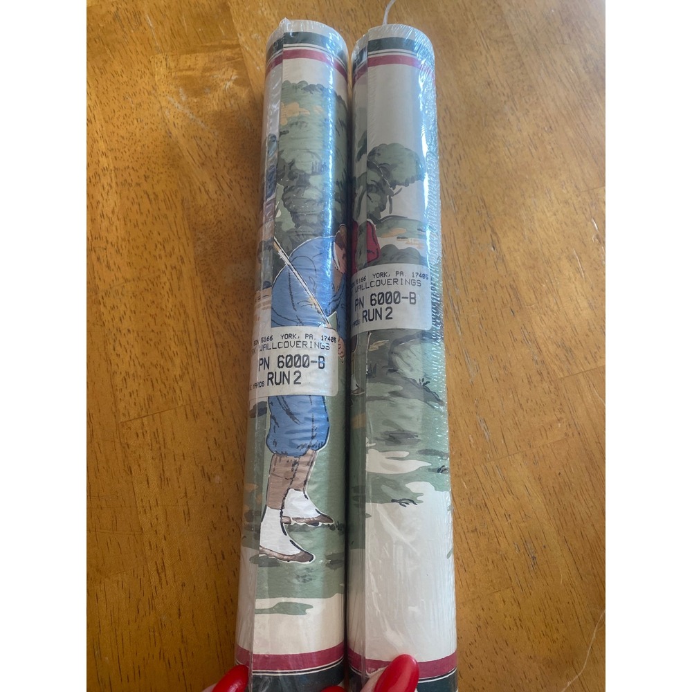 Vintage York Wallcoverings Golf Wallpaper‎ Border PN 6000-B Run 2 Two 5yd Rolls